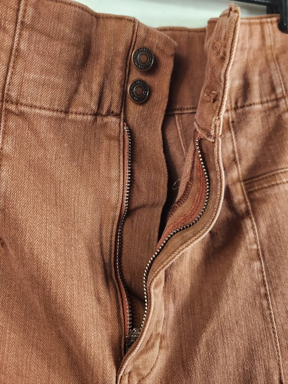Free People We The Free Jayde High Rise Flare Jeans Rust Brown Size 32 NWT